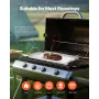 Stainless Steel Griddle, 23x16 inch Universal Flat Top Rectangular Plate, Gas Grill Griddle for BBQ Grill, Teppanyaki, Portable 