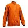Flame-Resistant Welding Jacket - XXL Size, Heavy Duty Cowhide Leather Welding Jacket, Waterproof Heat-Resistant Safety Jacket wi