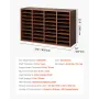 Literature Organizer, 36 Compartments Office Mailbox with Removable Shelves, Wood Mailbox Sorter Particle Board Office Home Clas