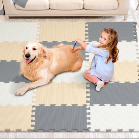 Kids Foam Puzzle Floor Playmat 0,4 i 16 stk, der låser sammen Eva Soft Fliser