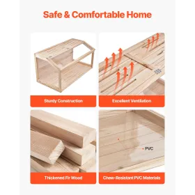 Træ hamster bur habitat 40 i mus gnavere hutch små dyr bur