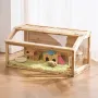 Træ hamster bur habitat 40 i mus gnavere hutch små dyr bur
