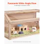 Wooden Hamster Cage, 270° Viewing Hamster Habitat, 32 x 16 x 16 in, Dwarf Hamster Cages with Openable Top, Ventilated Small Anim