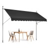 138x47" Patio Awning Retractable Patio Canopy Sunsetter with Crank Handle