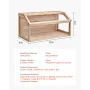 Wooden Hamster Cage, 270° Viewing Hamster Habitat, 32 x 16 x 16 in, Dwarf Hamster Cages with Openable Top, Ventilated Small Anim