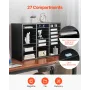 Literature Organizer, 27 Compartments Office Mailbox with Removable Shelves, Wooden Mailbox Sorter Particle Board Office Home Cl