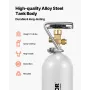 CO2 Tank, 4.41 lbs New Alloy Steel Cylinder, CO2 Air Tank with Gray Spray Coating, DIN477 Valve, Handle & Adjustable Pressure, T