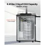 CO2 Tank, 4.41 lbs New Alloy Steel Cylinder, CO2 Air Tank with Gray Spray Coating, DIN477 Valve, Handle & Adjustable Pressure, T