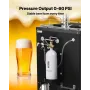 CO2 Tank, 4.41 lbs New Alloy Steel Cylinder, CO2 Air Tank with Gray Spray Coating, DIN477 Valve, Handle & Adjustable Pressure, T
