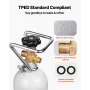 CO2 Tank, 4.41 lbs New Alloy Steel Cylinder, CO2 Air Tank with Gray Spray Coating, DIN477 Valve, Handle & Adjustable Pressure, T