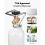 CO2 Tank, 4.41 lbs New Alloy Steel Cylinder, CO2 Air Tank with Gray Spray Coating, DIN477 Valve, Handle & Adjustable Pressure, T