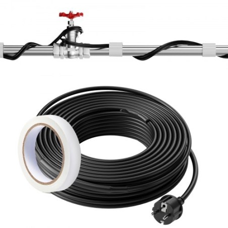 Self-Regulating Pipe Heating Cable 36.6m 16.4W/m Heat Tape with Thermostat