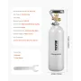 CO2 Tank, 4.41 lbs New Alloy Steel Cylinder, CO2 Air Tank with Gray Spray Coating, DIN477 Valve, Handle & Adjustable Pressure, T