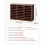 Literature Organizer, 27 Compartments Office Mailbox with Removable Shelves, Wood Mailbox Sorter Particle Board Office Home Clas