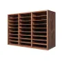 Træ litteratur arrangør 27 rum aftagelige hylder mørkebrun