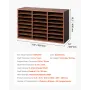 Literature Organizer, 24 Compartments Office Mailbox with Removable Shelves, Wooden Mailbox Sorter Particle Board Office Home Cl