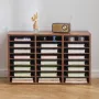 Literature Organizer, 24 Compartments Office Mailbox with Removable Shelves, Wooden Mailbox Sorter Particle Board Office Home Cl