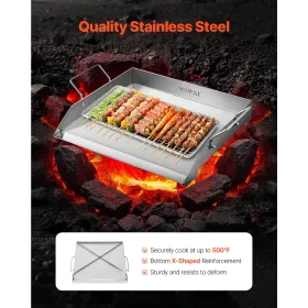 18x16 in Flat Top Griddle Stainless Steel Universal BBQ Grill Pan Cookware