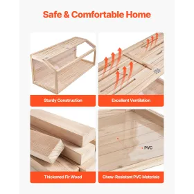 Træ hamster bur Habitat 48 i mus -gnavere Hutch Small Animals Cage