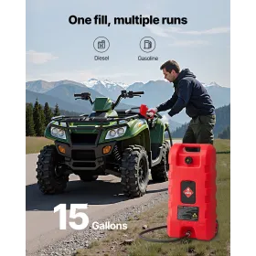 Brændstof Caddy 15 gallon bærbar brændstoftank med tyngdekraft og håndpumpe -tilstande