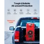 Fuel Caddy, 15 Gallon, Portable Fuel Tank with Gravity & Hand Pump Modes, Fuel Tank Container with Wheels, 10 ft Delivery Hose &