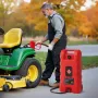 Fuel Caddy, 15 Gallon, Portable Fuel Tank with Gravity & Hand Pump Modes, Fuel Tank Container with Wheels, 10 ft Delivery Hose &