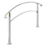 Handrails for Outdoor Steps, Fit 1 or 3 Steps Outdoor Stair Railing, White Wrought Iron Handrail, Flexible Front Porch Hand Rail