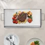 Stainless Steel Griddle, 32x16 inch Universal Flat Top Rectangular Plate, Gas Grill Griddle for BBQ Grill, Teppanyaki, Portable 