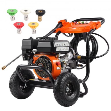 Gas Pressure Washer 3500 PSI 10L/min 2.6 GPM with 5 Nozzle Set for Cars