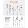 65-Piece Silverware Set, Food-Grade Stainless Steel Flatware Utensils, Mirror Finished Cutlery Set, Dishwasher Safe Eating Table