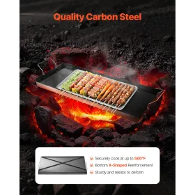 32x14 i flad top grill carbon stål universal bbq grill pan