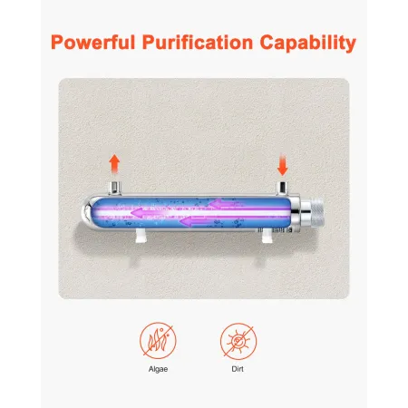 220V 12W UV Water Purifier 1GPM Ultraviolet vandrensningsfilter