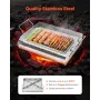 Stainless Steel Griddle, 17x13 inch Universal Flat Top Rectangular Plate, Gas Grill Griddle for BBQ Grill, Teppanyaki, Portable 
