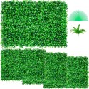 Artificial Boxwood Panel UV 4pcs Boxwood Hedge Wall Panels Artificial Grass Backdrop Wall 24X16" 4 cm Green Grass Wall Fake