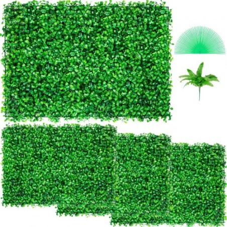 Artificial Boxwood Panel UV 4pcs Boxwood Hedge Wall Panels Artificial Grass Backdrop Wall 24X16" 4 cm Green Grass Wall Fake