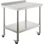 Prep -bord i rustfrit stål, 36 x 24 x 35 tommer, 440 lb
