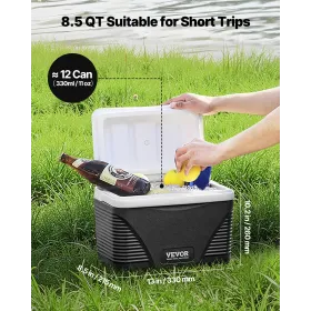 Portable Cooler 8.5 QT Insulated Cooler 12 Can Capacity with Handles