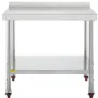 Prep -bord i rustfrit stål, 36 x 24 x 35 tommer, 440 lb