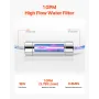 UV Water Purifier, 8W 1GPM, 220V Versatile Ultraviolet Water Purifier Filter with Stainless Steel Housing, Whole House UV Water 