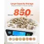 EURO Coin Sorter, Coin Counter Machine for 8 Kinds of Euro Coins, Coin Sorter and Wrapper Machine Holds up to 850 Coins, Large L