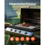 Carbon Steel Griddle, 24x16 inch Universal Flat Top Rectangular Plate, Gas Grill Griddle for BBQ Grill, Teppanyaki, Portable Fam