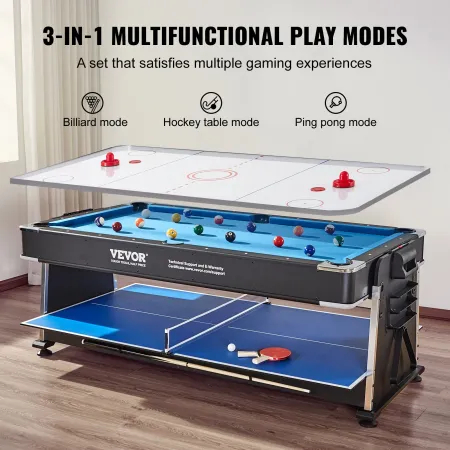3-i-1 roterende drejelig multi-spilbord lufthockey billard