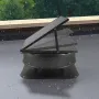 Roof Attic Exhaust Fan, 42W Smart Solar Roof Ventilation Fan with Thermostat, Remote Control, 2800 CFM Airflow Built-in Brushles