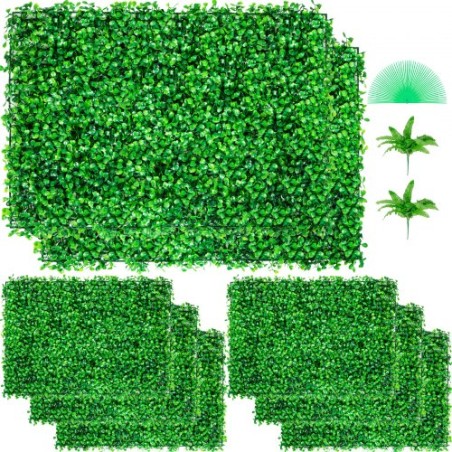 Artificial Boxwood Panel UV 8pcs Boxwood Hedge Wall Panels Artificial Grass Backdrop Wall 24X16" 4cm Green Grass Wall, Fake