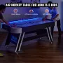 Air-Powered Hockey Table, Indoor Hockey Table for Kids and Adults, LED Sports Hockey Game with 2 Pucks, 2 Pushers, and Electroni