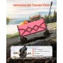 Collapsible Wagon Carts, 120L & 225LBS Folding Wagons with All-Terrain Wheels, Heavy Duty Outdoor Utility Cart with Adjustable H