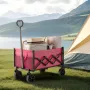 Collapsible Wagon Carts, 120L & 225LBS Folding Wagons with All-Terrain Wheels, Heavy Duty Outdoor Utility Cart with Adjustable H