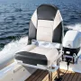 Boat Seat, High Backrest, Folding Fishing Boat Seat with Thickened Sponge Cushion & Waterproof PVC Leather, Aluminum Alloy Hinge