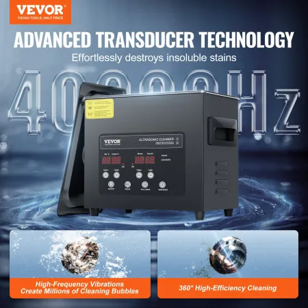 3L Ultra Sonic Cleaner, 120W Digital Ultrasonic Cleaning Machine with Gentle Mode & Upgraded Degassing, 40kHz Ultrasound Cleaner