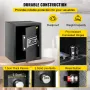 Safe Box, 0.048 m³ Money Safe with Fingerprint Lock and Digital Keypad, Fireproof Home Safes with A Removable Shelf, Wall-Mounte
